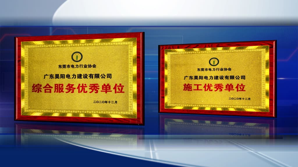 廣東昊陽電力建設(shè)有限公司榮獲東莞電力行業(yè)協(xié)會2020年度評優(yōu)兩大獎項
